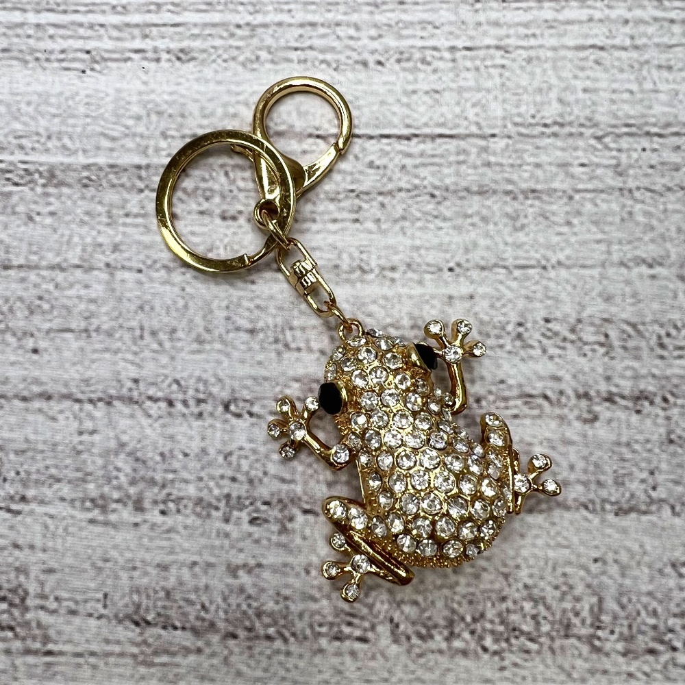 🟣U pick-3 for $25🟣 Austrian Crystal, Enameled Frog Keychain (4117044)